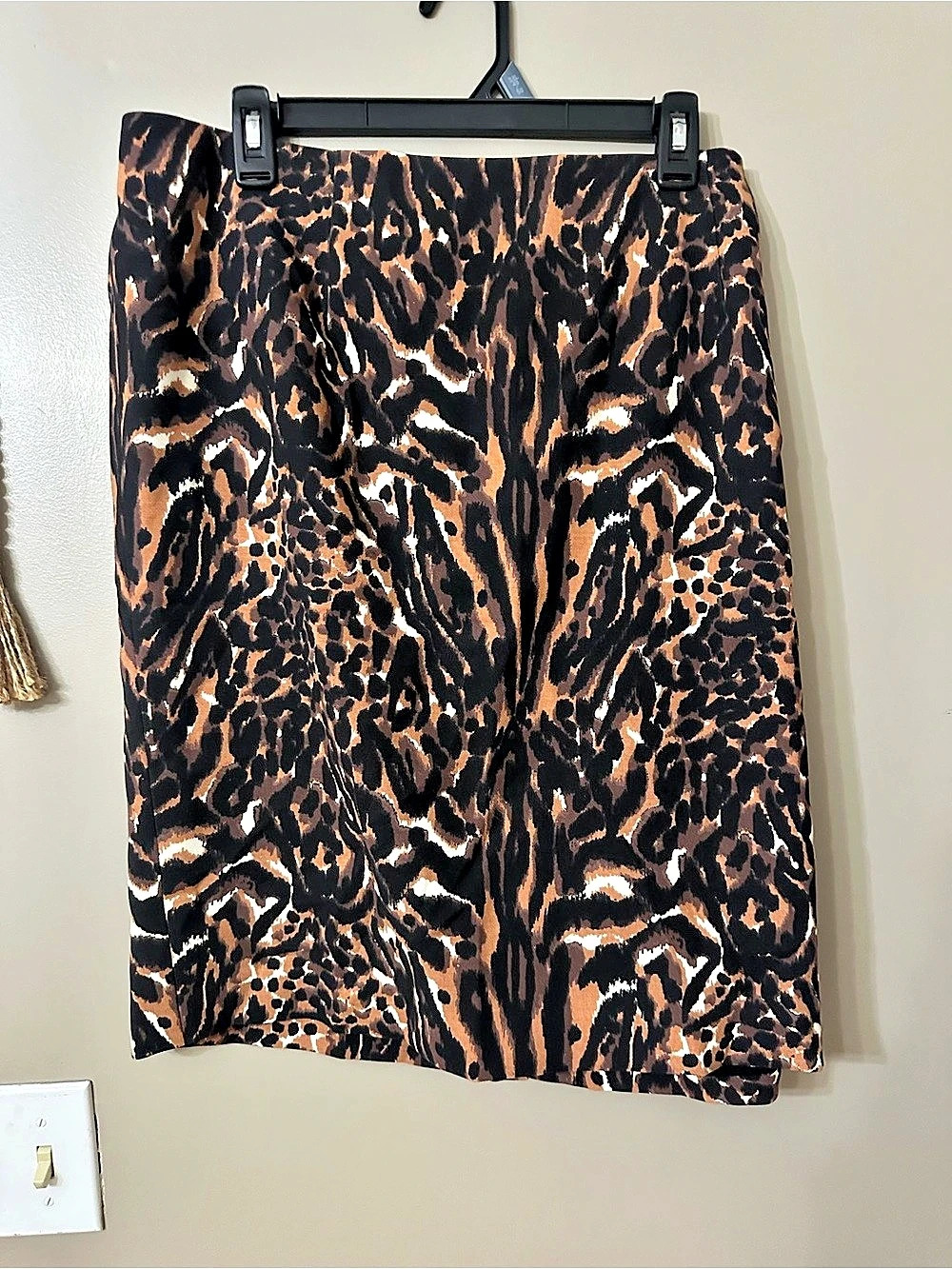 Talbots Animal Print Pencil Skirt Brown & Black 18W NWT